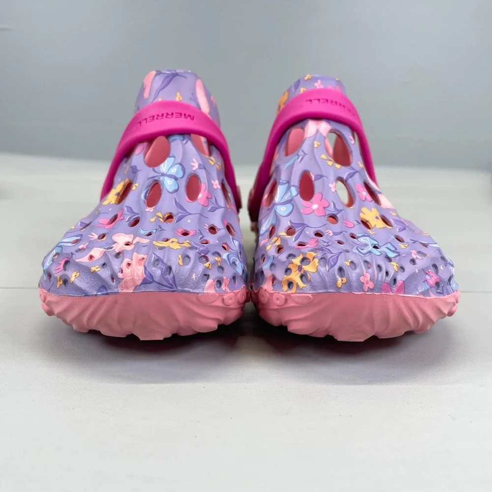 Merrell Hydro Moc Water Shoes Kids Size 13M Purple Floral Butterflies Sandals